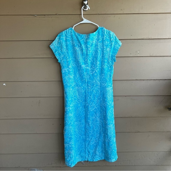 Vintage Talbots Linen Floral Shift Dress - Size 6 - Summer Modest Casual Beach - Picture 5 of 5